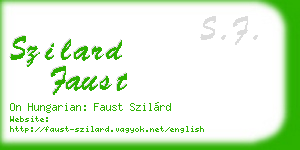 szilard faust business card